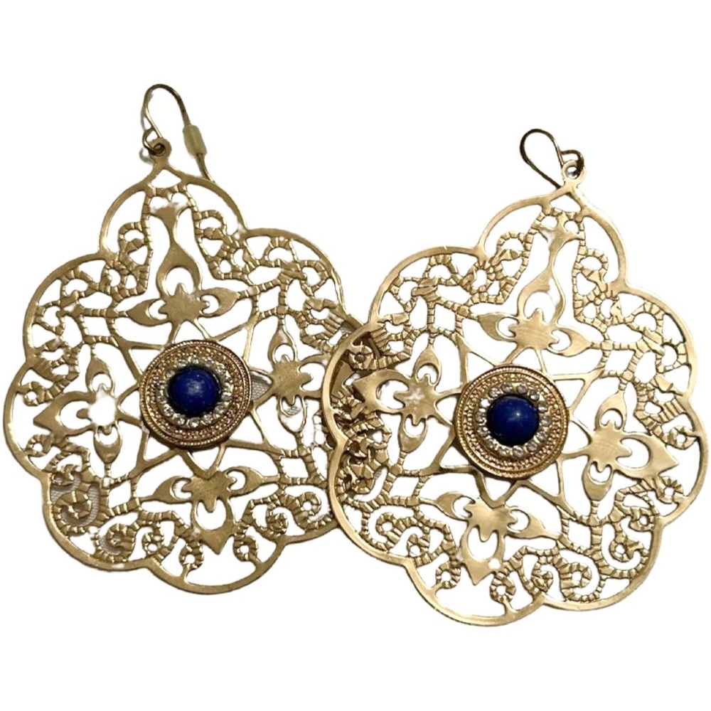 Gold Filigree Statement Earrings